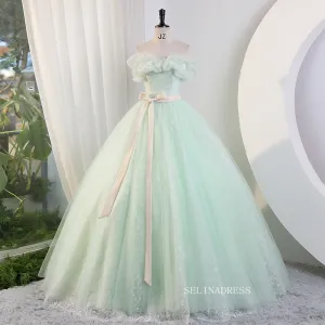 Chic Off-the shoulder Ball Gown Prom Dress Elegant Princess Dress Evening Dress #kop120