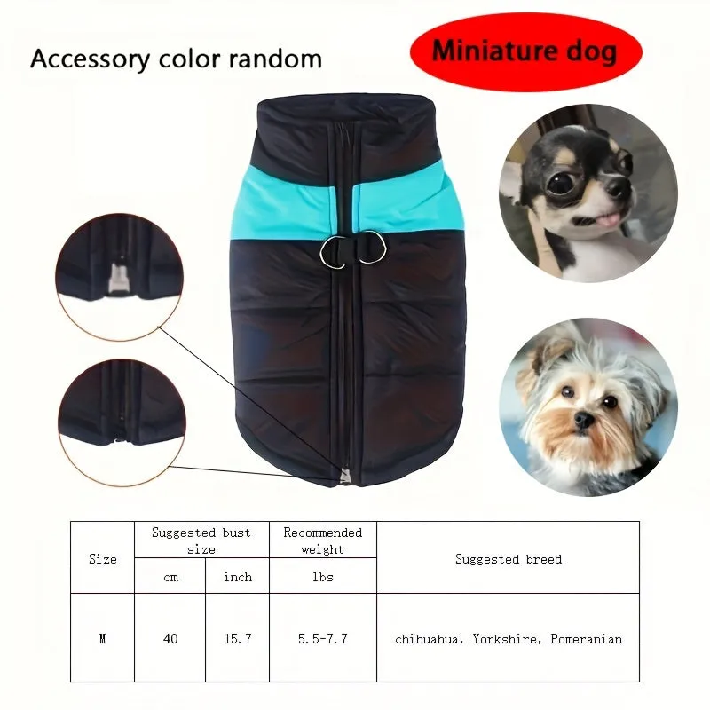 Cozy Dog Winter Vest with Back Zipper  1PC