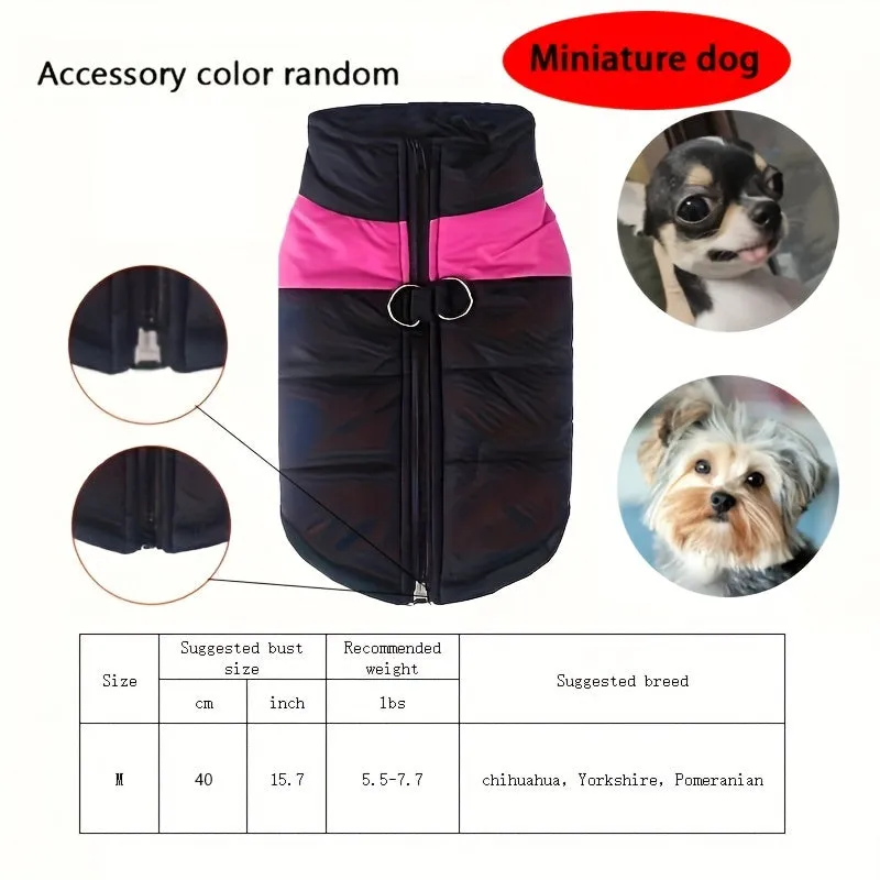 Cozy Dog Winter Vest with Back Zipper  1PC