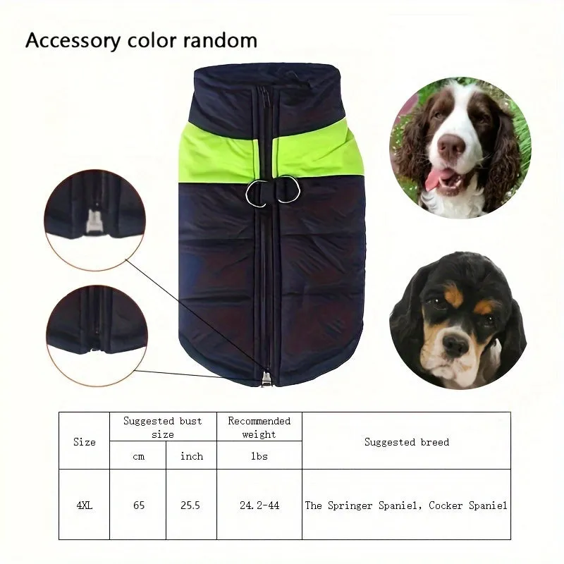 Cozy Dog Winter Vest with Back Zipper  1PC