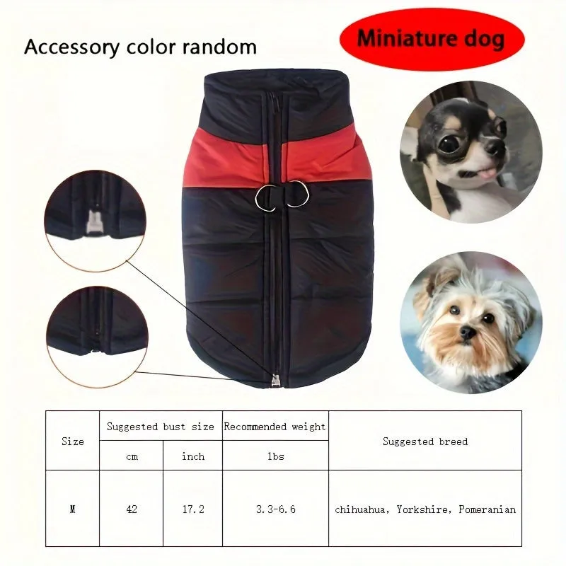 Cozy Dog Winter Vest with Back Zipper  1PC