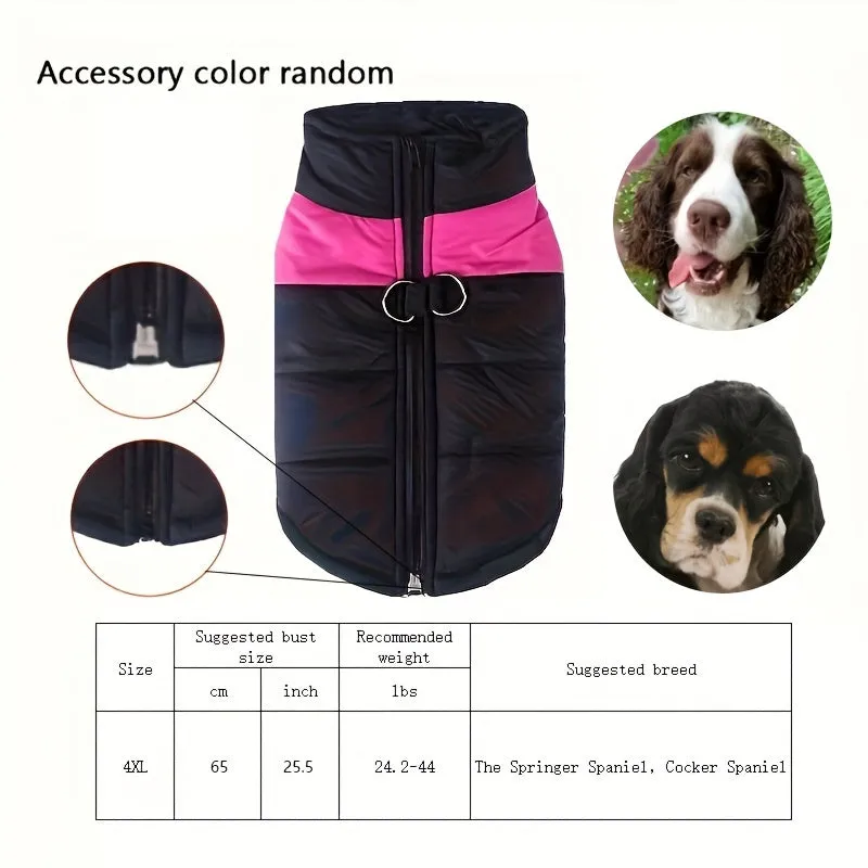 Cozy Dog Winter Vest with Back Zipper  1PC