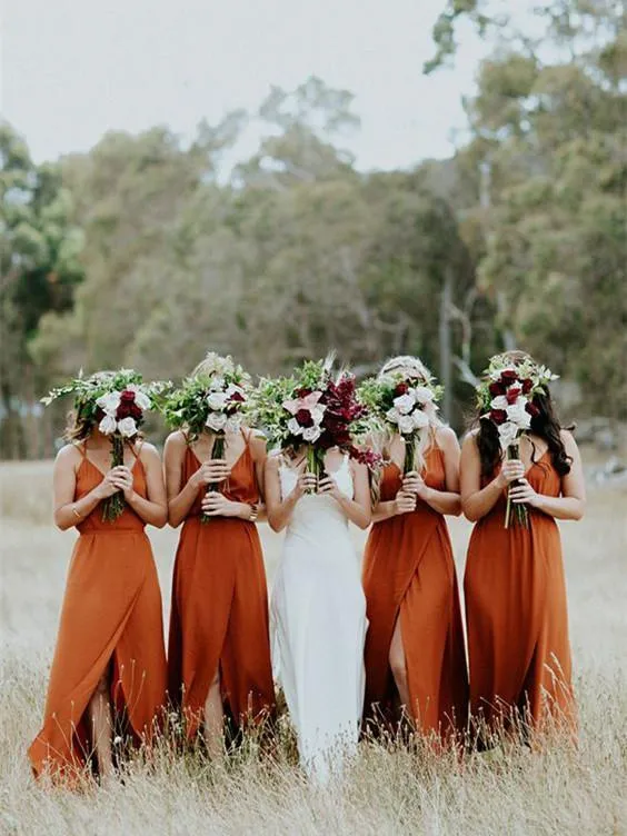 Customized Admirable Bridesmaid Dress Cheap Orange Bridesmaid Dresses BRK015