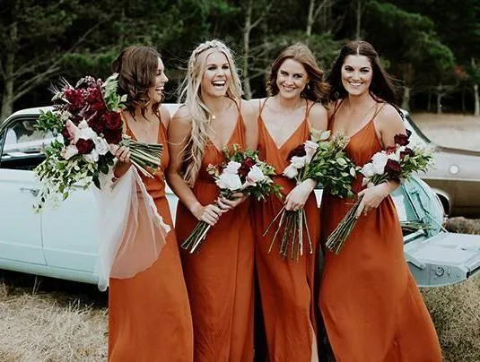 Customized Admirable Bridesmaid Dress Cheap Orange Bridesmaid Dresses BRK015