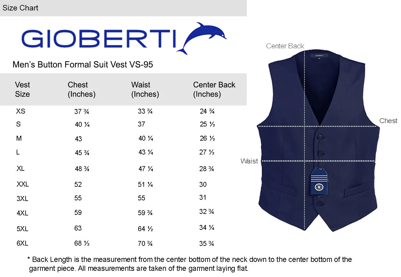 Gioberti Men's White Formal Suit Vest