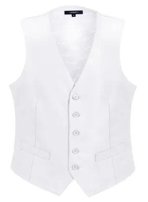 Gioberti Men's White Formal Suit Vest