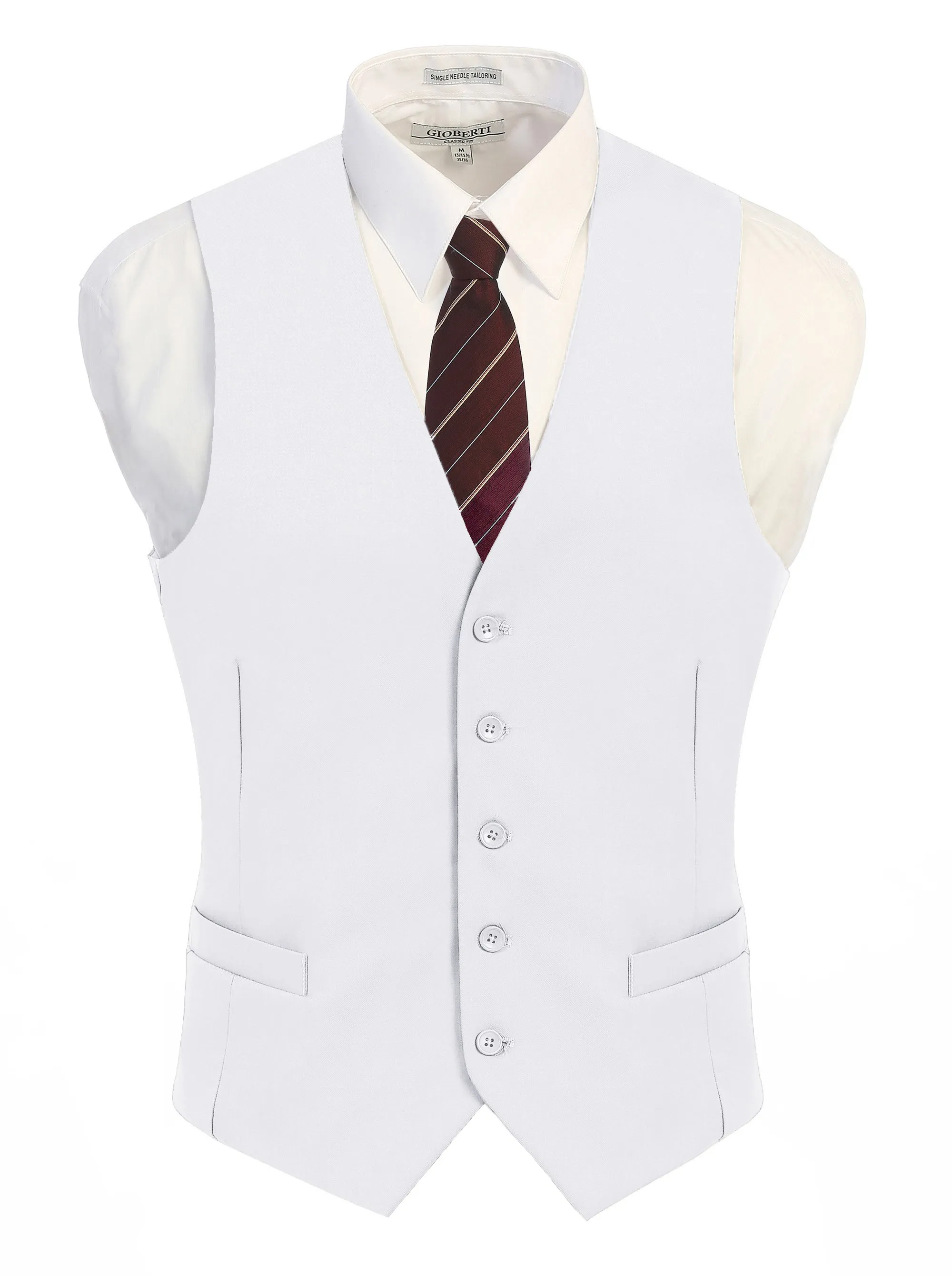 Gioberti Men's White Formal Suit Vest