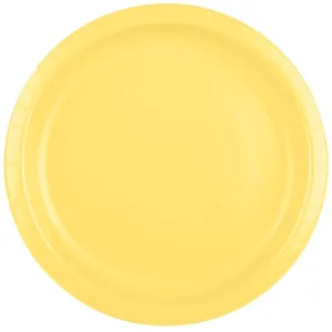 Light Yellow Round Dinner Paper Plates 10" | 24ct