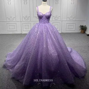 Lilac Princess Dress Ball Gown Beaded Prom Dress Pageant Dress DY9921