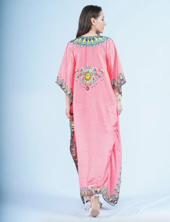 Maxi Kaftan- Pink Solid