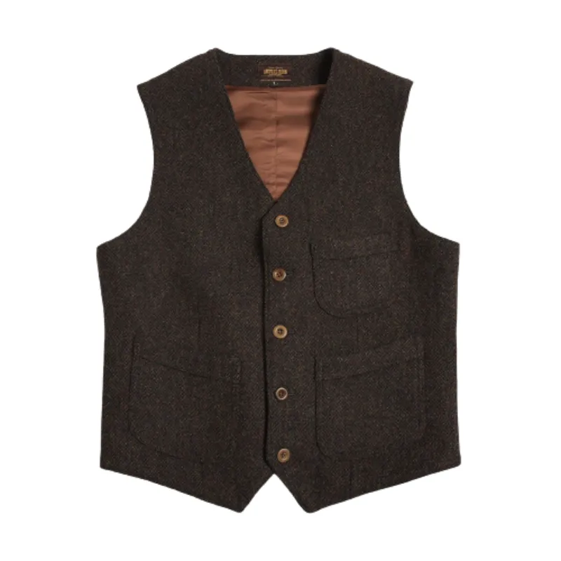 Men's Tweed Hunting Vest Chocolate