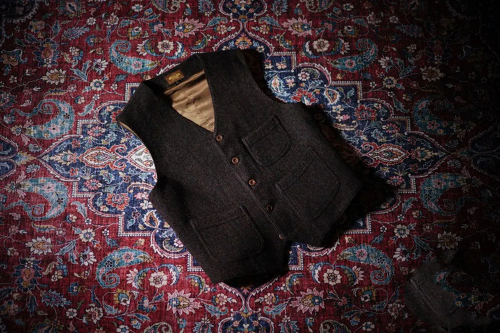 Men's Tweed Hunting Vest Chocolate