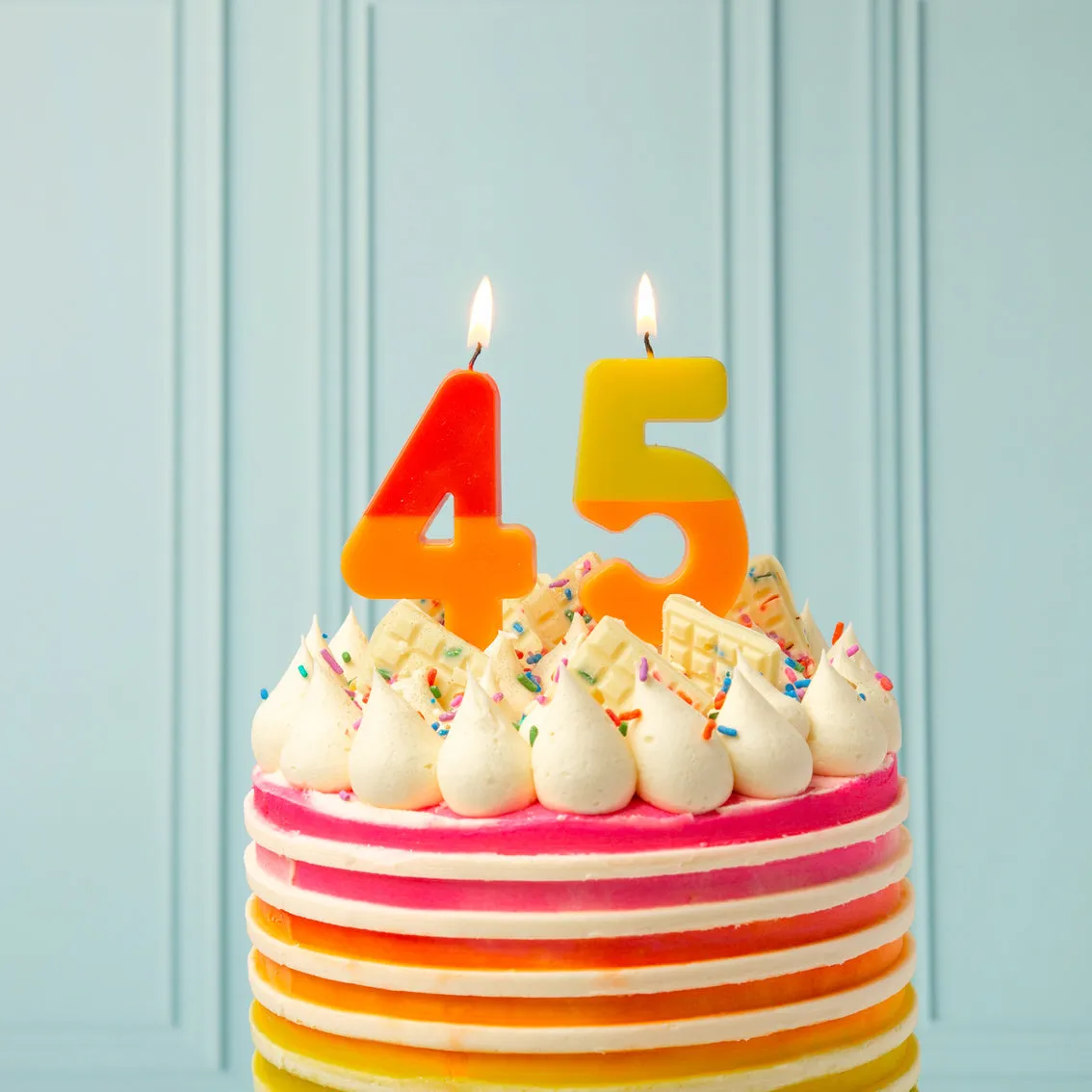 Orange and Yellow Birthday Number Candle - 5