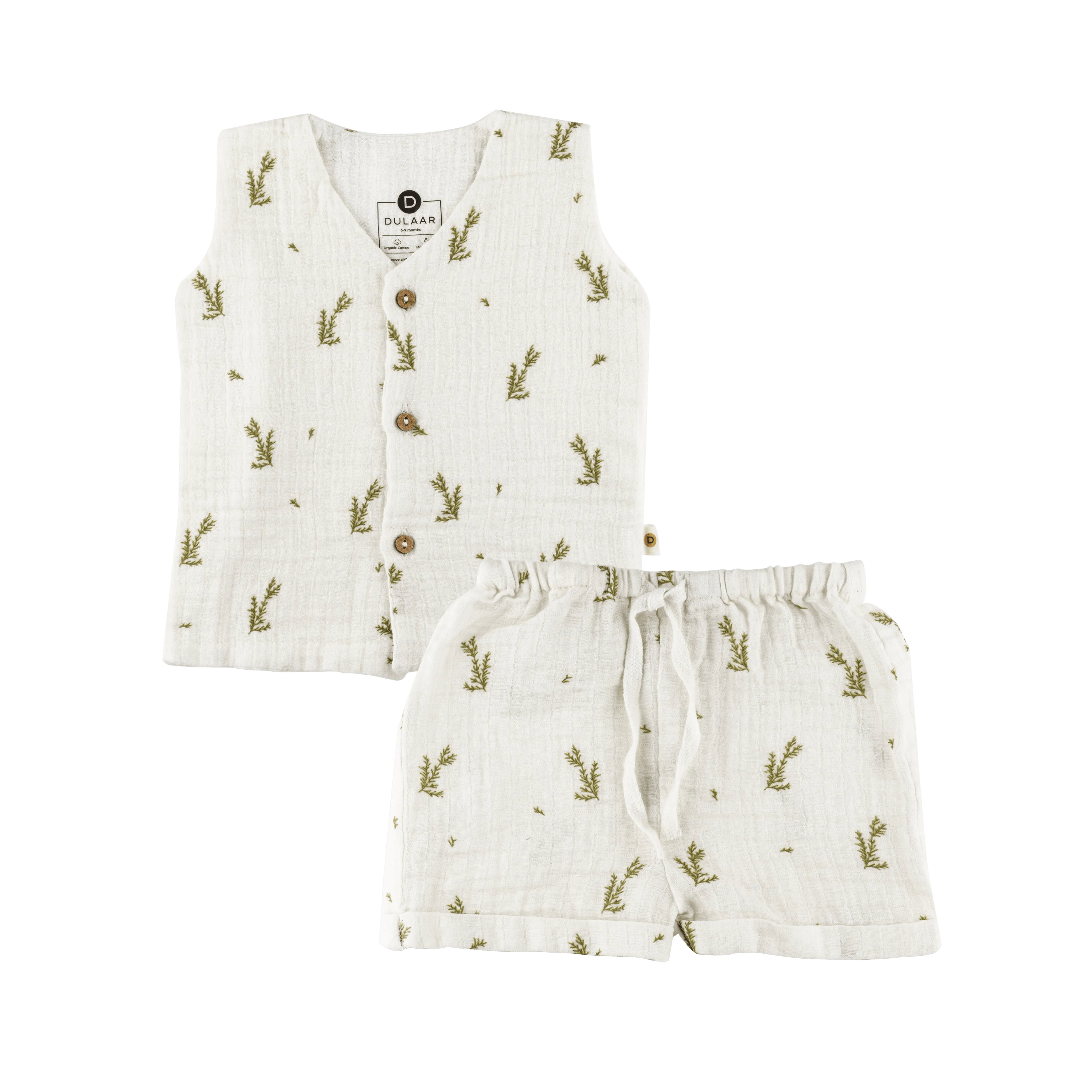 Organic Muslin Vest & Shorts Set | Bubble Pops