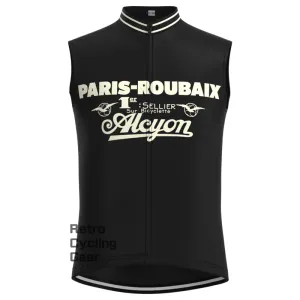 Paris Roubaix Black Retro Cycling Vest