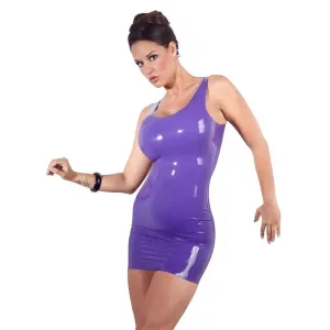 Seductive Purple Latex Mini Dress for Women – Stylish and Eye-Catching Nightout Attire