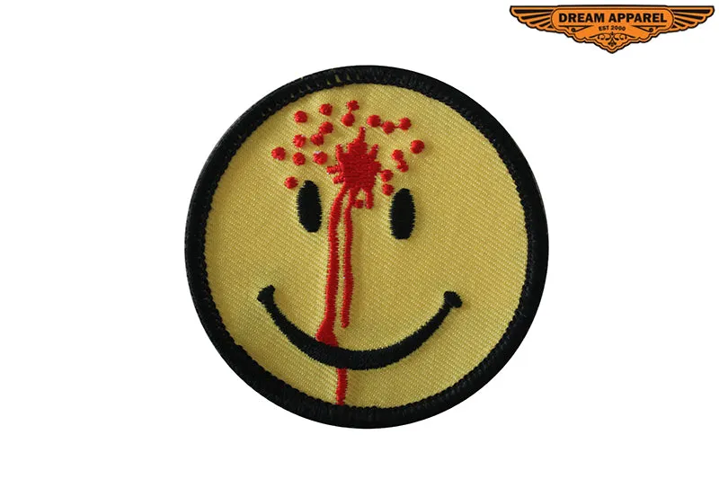 Smiley Face with Bullet Hole Patch