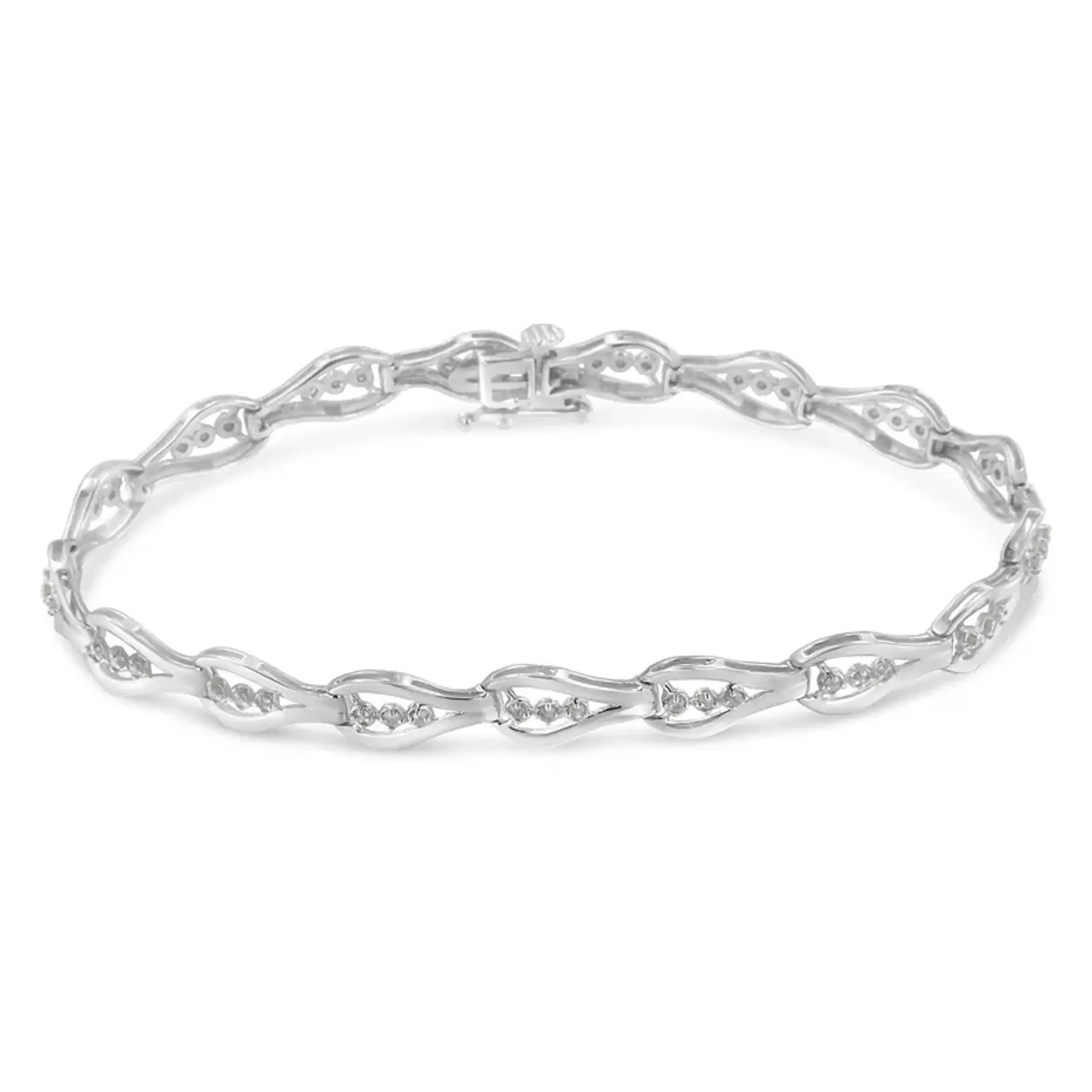 Sterling Silver Diamond Link Bracelet (0.5 cttw, I-J Color, I3 Clarity)