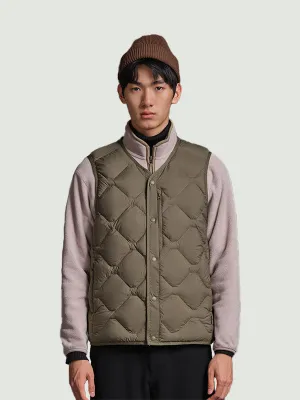 TANBOER Men's Quilted Down Vest V-neck