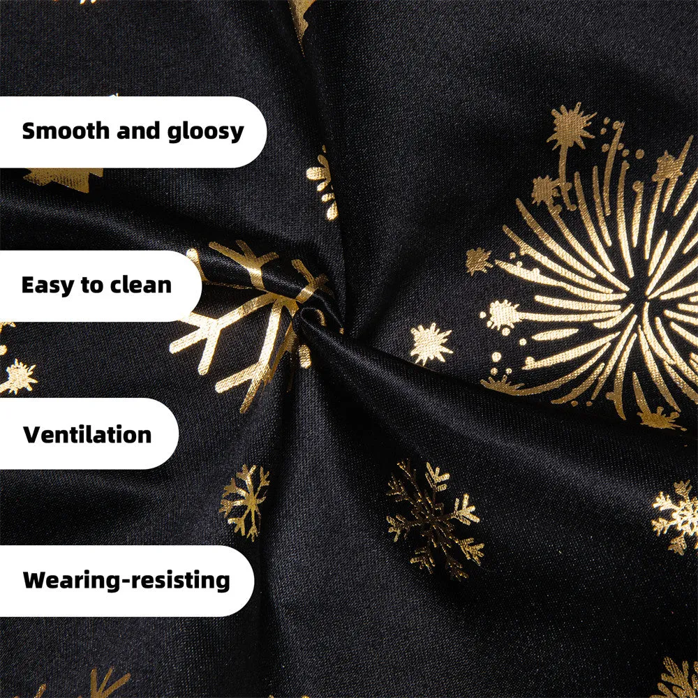 Ties2you Men's Vest Black Gold Christmas Elements Silk Vest Necktie Bow Tie Handkerchief Cufflinks Set