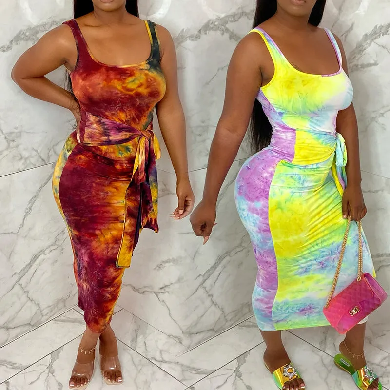 Women's Tie-dye Vest Dress